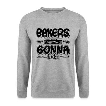 Bakers going to Bake Baking Cupcake Cake Bakery Chef - Unisex Sweatshirt - salt & pepper - Front - Alina (178cm) & Michal (187cm)