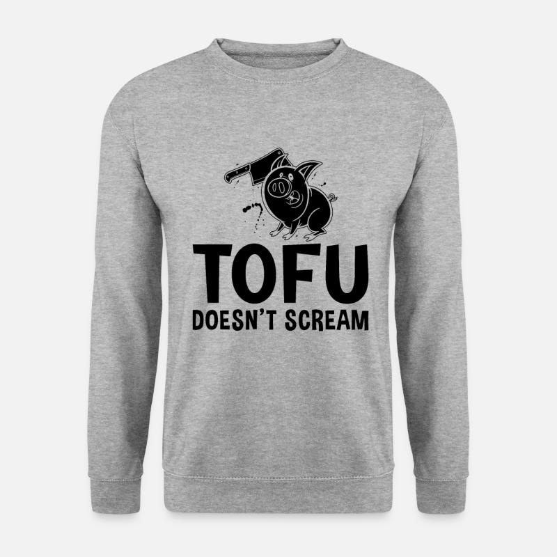 Tofu Doesn't Scream Veganism No Meat Vegan Lover - Unisex Pullover - Weißgrau meliert