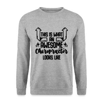 This Is What An Awesome Chiro Doctor Chiropractor - Unisex Sweatshirt - salt & pepper - Front - Alina (178cm) & Michal (187cm)