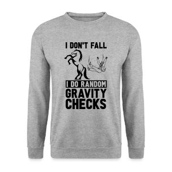 I Don't Fall I Do Show Jumping Horses Show Jumper - Unisex Pullover - Weißgrau meliert - Vorne - Alina (178cm) & Michal (187cm)