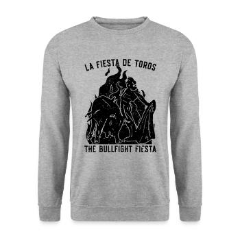 La Fiesta De Toros aime le torero à cheval - Sweat-shirt Unisexe - gris chiné - Devant - Alina (178cm) & Michal (187cm)