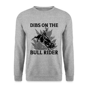 Dibs On The Bull Riding Country Ranch Bull Rider - Unisex Pullover - Weißgrau meliert - Vorne - Alina (178cm) & Michal (187cm)