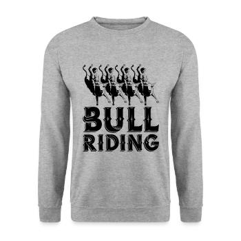 Bull Riding Retro Country Rodeo Clown Bull Rider - Unisex Pullover - Weißgrau meliert - Vorne - Alina (178cm) & Michal (187cm)