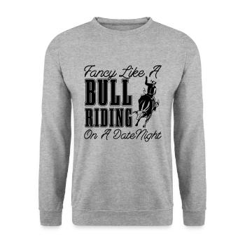 Envie comme un taureau chevauchant un cavalier de taureau de clown de rodéo - Sweat-shirt Unisexe - gris chiné - Devant - Alina (178cm) & Michal (187cm)