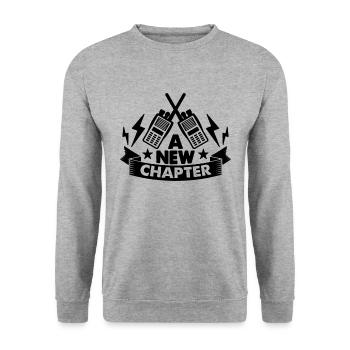Un nouveau chapitre Ham Radio Channel Ham Radio Operator - Sweat-shirt Unisexe - gris chiné - Devant - Alina (178cm) & Michal (187cm)