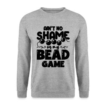 Ain't No Shame In My Beading Jewelry Making Beader - Unisex Pullover - Weißgrau meliert - Vorne - Alina (178cm) & Michal (187cm)