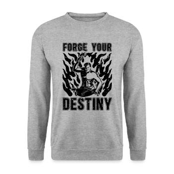 Forgez votre destin forger forger forger - Sweat-shirt Unisexe - gris chiné - Devant - Alina (178cm) & Michal (187cm)