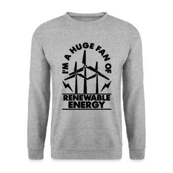 I'm A Huge Fan Of Wind Energy Turbine Technician - Unisex Sweatshirt - salt & pepper - Front - Alina (178cm) & Michal (187cm)
