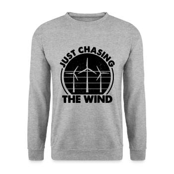 Just Chasing The Green Energy Turbine Technician - Unisex Sweatshirt - salt & pepper - Front - Alina (178cm) & Michal (187cm)