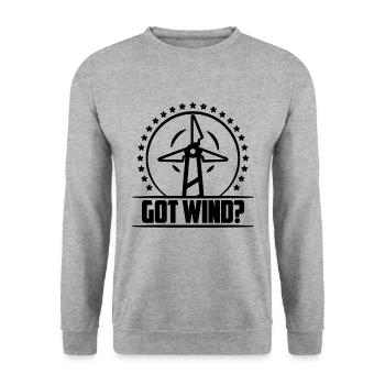 Got Wind aime le technicien en turbines d’énergie renouvelable - Sweat-shirt Unisexe - gris chiné - Devant - Alina (178cm) & Michal (187cm)