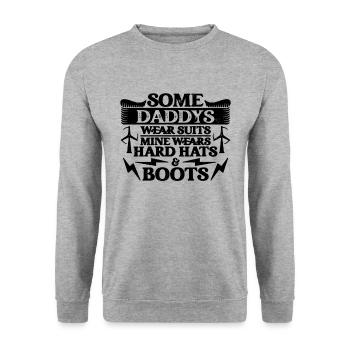 Some Daddys Wear Green Energy Turbine Technician - Unisex Sweatshirt - salt & pepper - Front - Alina (178cm) & Michal (187cm)