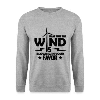 Make Sure The Wind Is Windmill Turbine Technician - Unisex Sweatshirt - salt & pepper - Front - Alina (178cm) & Michal (187cm)