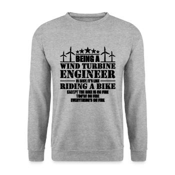 Being A Wind Turbine Renewable Turbine Technician - Unisex Sweatshirt - salt & pepper - Front - Alina (178cm) & Michal (187cm)