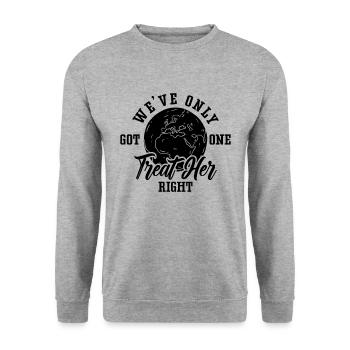 Nous n’avons qu’un seul activiste du réchauffement climatique - Sweat-shirt Unisexe - gris chiné - Devant - Alina (178cm) & Michal (187cm)