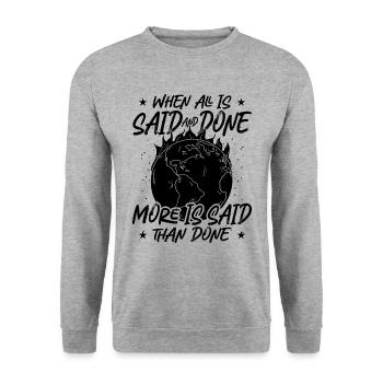Quand tout est dit et militant pour le climat de l’environnement - Sweat-shirt Unisexe - gris chiné - Devant - Alina (178cm) & Michal (187cm)