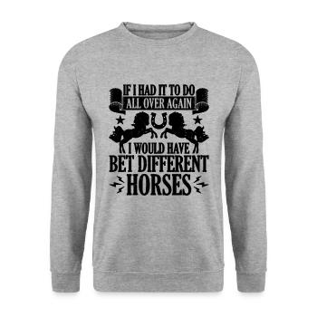 Si j’avais ça à faire partout sur Horseman Horse Racer - Sweat-shirt Unisexe - gris chiné - Devant - Alina (178cm) & Michal (187cm)