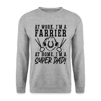At Work I'm A Farrier At Home Metalsmith Farriers - Unisex Sweatshirt - salt & pepper - Front - Alina (178cm) & Michal (187cm)