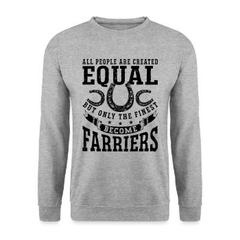 Tout le monde est créé maréchal-ferrant maréchal-ferrant - Sweat-shirt Unisexe - gris chiné - Devant - Alina (178cm) & Michal (187cm)