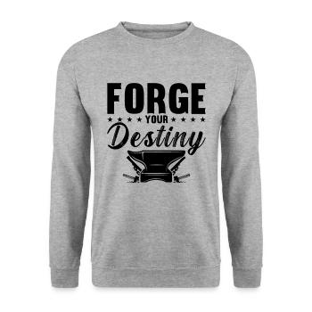Forge Your Destiny Farrier Blacksmithing Farriers - Unisex Pullover - Weißgrau meliert - Vorne - Alina (178cm) & Michal (187cm)