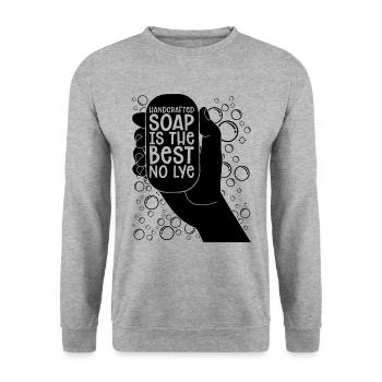 Handcrafted Soap Is The Essential Oils Soap Maker - Unisex Sweatshirt - salt & pepper - Front - Alina (178cm) & Michal (187cm)