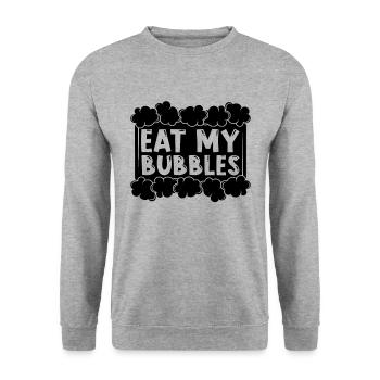 Eat My Bubbles Soapmaking Handicrafts Soap Maker - Unisex Pullover - Weißgrau meliert - Vorne - Alina (178cm) & Michal (187cm)