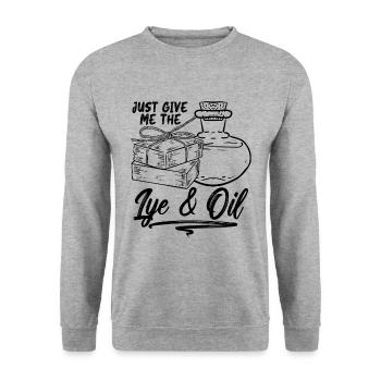 Just Give Me The Soapmaking Handicrafts Soap Maker - Unisex Sweatshirt - salt & pepper - Front - Alina (178cm) & Michal (187cm)