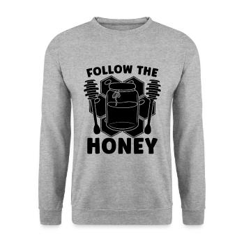Follow The Honey Beekeeping Apiculturist Beekeeper - Unisex Sweatshirt - salt & pepper - Front - Alina (178cm) & Michal (187cm)