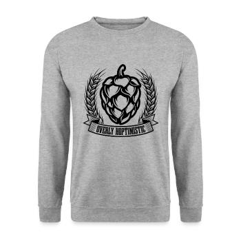 Overly Hoptimistic Craft Beer Lover Beer Brewer - Unisex Pullover - Weißgrau meliert - Vorne - Alina (178cm) & Michal (187cm)