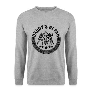 Daddy's #1 Fan Bullfighting Bullring Bullfighter - Unisex Sweatshirt - salt & pepper - Front - Alina (178cm) & Michal (187cm)