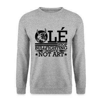 Ole Stop Bulldog Cruauté Torero - Sweat-shirt Unisexe - gris chiné - Devant - Alina (178cm) & Michal (187cm)