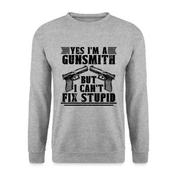 Yes I'm A Gunsmith But Weapons Gun Fixer Gunsmiths - Unisex Sweatshirt - salt & pepper - Front - Alina (178cm) & Michal (187cm)