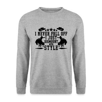I Never Fall Off I Just Rodeo Rider Bareback Rider - Unisex Sweatshirt - salt & pepper - Front - Alina (178cm) & Michal (187cm)