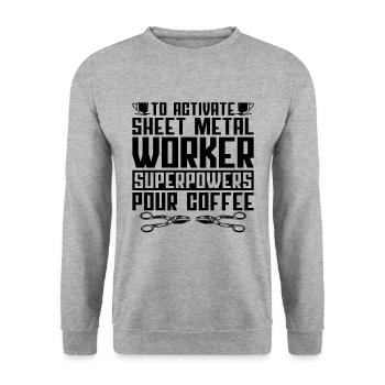 To Activate Sheet Fabricator Sheet Metal Workers - Unisex Sweatshirt - salt & pepper - Front - Alina (178cm) & Michal (187cm)