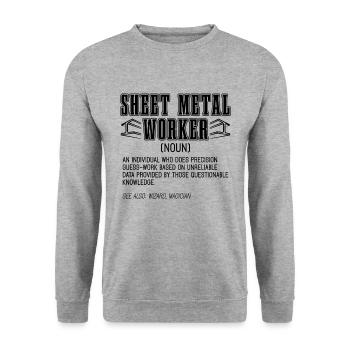 Sheet Metal Worker An Individual Who Metal Workers - Unisex Sweatshirt - salt & pepper - Front - Alina (178cm) & Michal (187cm)