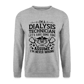 Dialysis Profession Dialysis Technician Nephrology Doctor - Unisex Sweatshirt - salt & pepper - Front - Alina (178cm) & Michal (187cm)