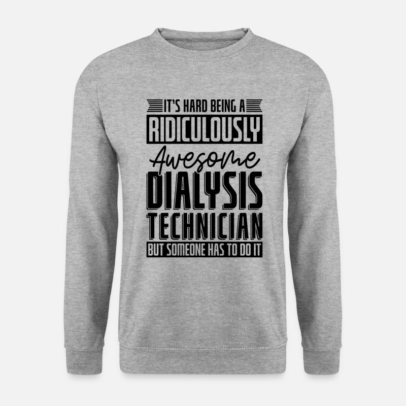 Dialysetechniker Nephrologie Dialyse Geschenkidee - Unisex Pullover - Weißgrau meliert