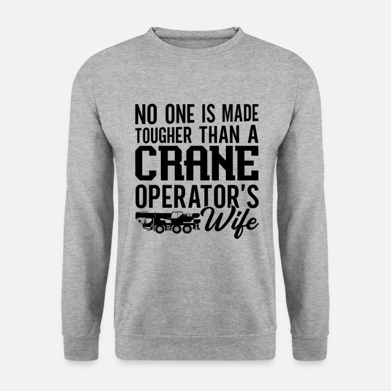 Kranfahrer Job Kranführer Bauarbeiter Geschenkidee - Unisex Pullover - Weißgrau meliert