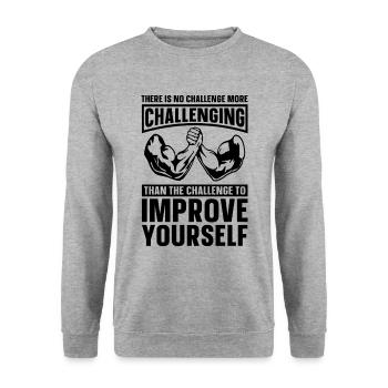 Pas de défi plus que le bras de fer - Sweat-shirt Unisexe - gris chiné - Devant - Alina (178cm) & Michal (187cm)