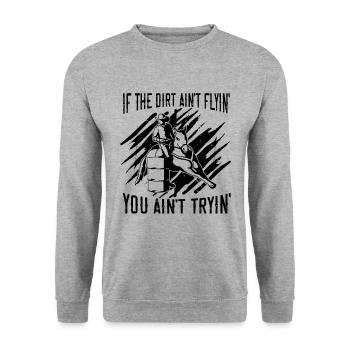 If The Dirt Ain't Horse Racing Equine Horse Racer - Unisex Pullover - Weißgrau meliert - Vorne - Alina (178cm) & Michal (187cm)