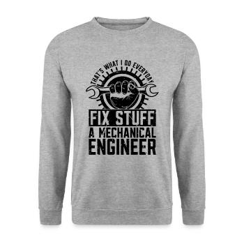 C’est ce que je fais Mécanicien automobile Ingénieur Mécanique - Sweat-shirt Unisexe - gris chiné - Devant - Alina (178cm) & Michal (187cm)