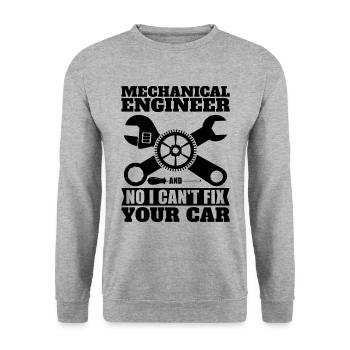 Ingénieur mécanique Non Je ne peux pas réparer Mécanicien automobile - Sweat-shirt Unisexe - gris chiné - Devant - Alina (178cm) & Michal (187cm)