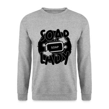 Soap Lady Essential Oils Saponification Soap Maker - Unisex Pullover - Weißgrau meliert - Vorne - Alina (178cm) & Michal (187cm)