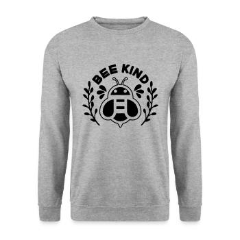 Bee Kind Beekeeping Apiculturist Insects Beekeeper - Unisex Sweatshirt - salt & pepper - Front - Alina (178cm) & Michal (187cm)