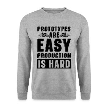 Prototypes Are Easy Programmer Engineer Robotics - Unisex Sweatshirt - salt & pepper - Front - Alina (178cm) & Michal (187cm)