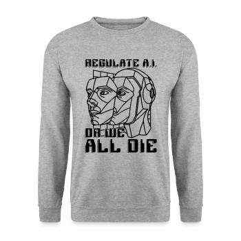 Réglementer l’IA ou nous tous la robotique de la science des données - Sweat-shirt Unisexe - gris chiné - Devant - Alina (178cm) & Michal (187cm)