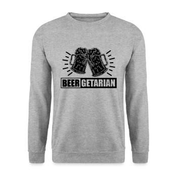 Beergetarian Beer Brewing Home Brewer Beer Brewer - Unisex Pullover - Weißgrau meliert - Vorne - Alina (178cm) & Michal (187cm)