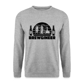 Beer Brewing Brewgineer Retro Hops Beer Brewer - Unisex Pullover - Weißgrau meliert - Vorne - Alina (178cm) & Michal (187cm)
