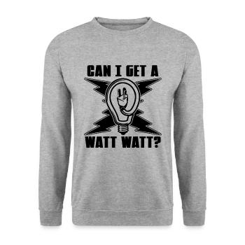 Puis-je obtenir un technicien de monteurs de lignes électriques Watt Watt - Sweat-shirt Unisexe - gris chiné - Devant - Alina (178cm) & Michal (187cm)