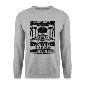 Sheet Metal Worker It's Not Just Mechanic Workers - Unisex Sweatshirt - salt & pepper - Front - Alina (178cm) & Michal (187cm)