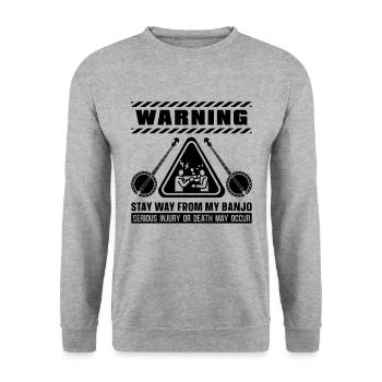 Warning Stay Away From Country Music Banjo Player - Unisex Pullover - Weißgrau meliert - Vorne - Alina (178cm) & Michal (187cm)